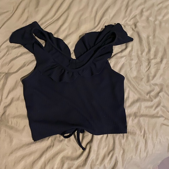 black, off the sholder, fancy, forever 21 shirt - Picture 2 of 3